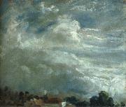 John Constable Cloud Study over a horizon of trees Germany oil painting artist
